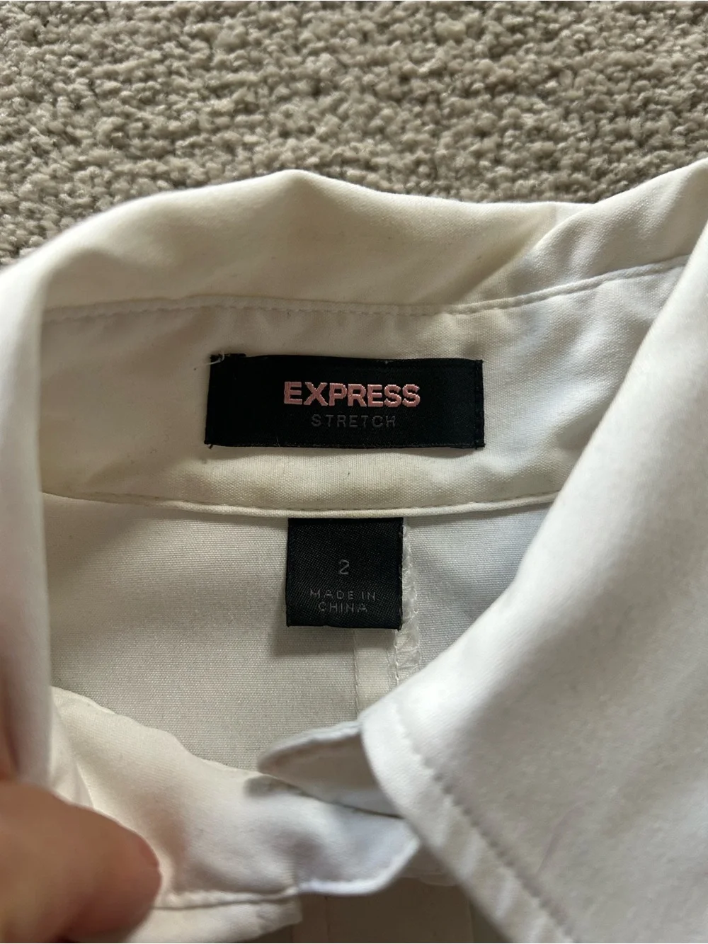 Vintage express white tailored stretch button down shirt